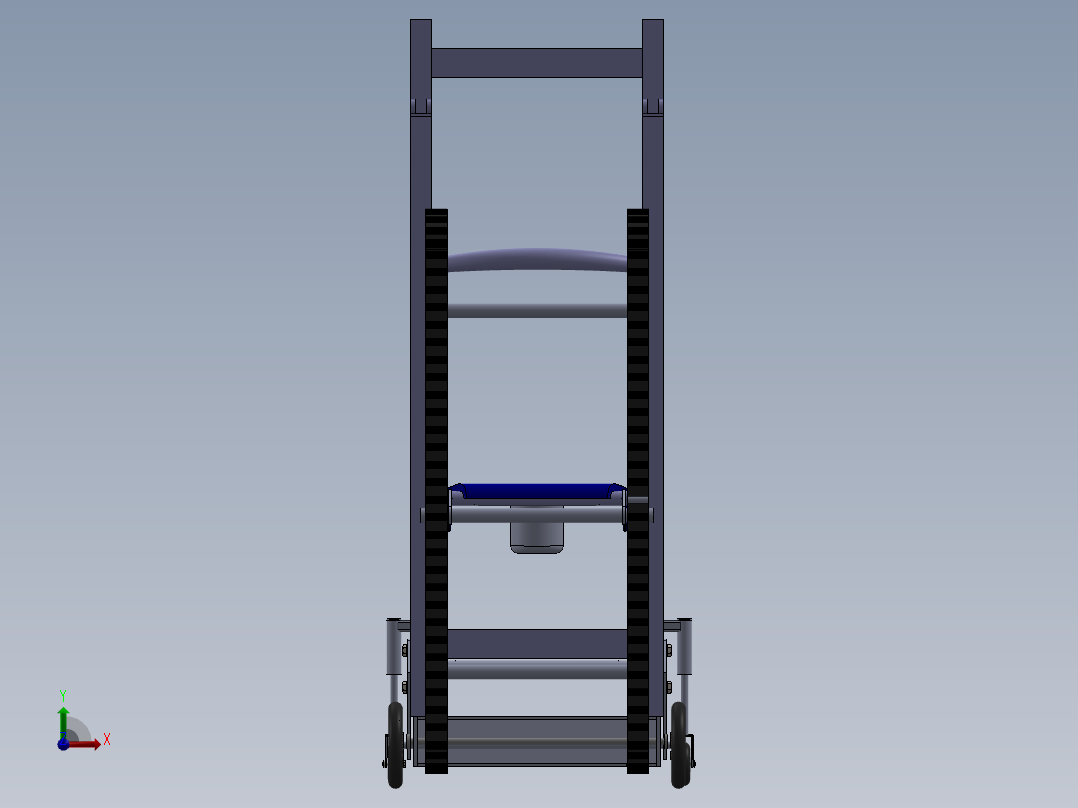 Stair Climbing Wheel Chair爬楼梯轮椅3D图纸 Solidworks设计前视图