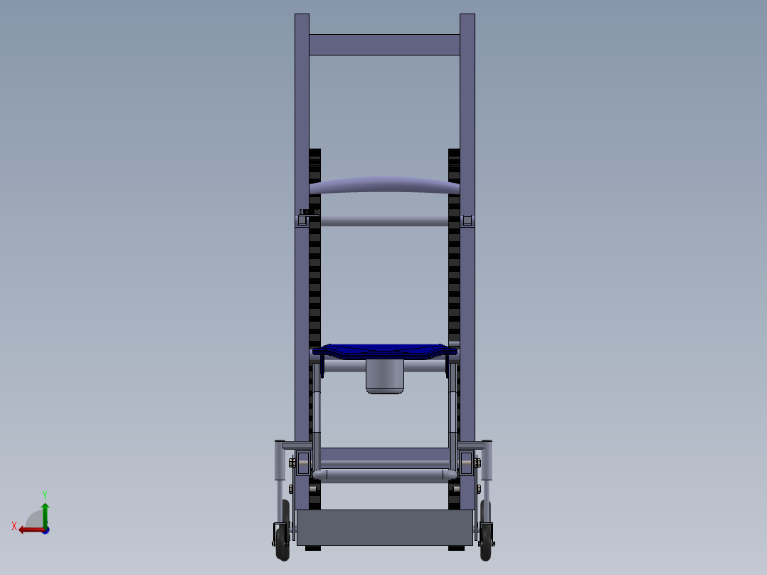 Stair Climbing Wheel Chair爬楼梯轮椅3D图纸 Solidworks设计后视图