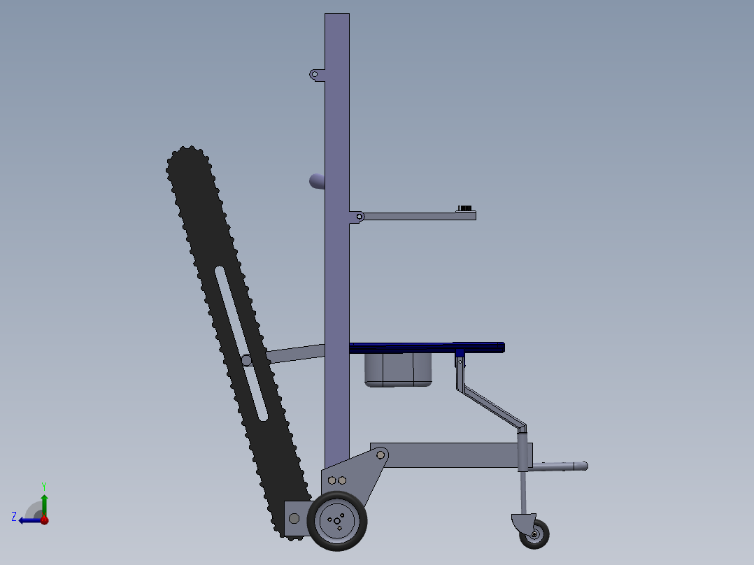 Stair Climbing Wheel Chair爬楼梯轮椅3D图纸 Solidworks设计右视图