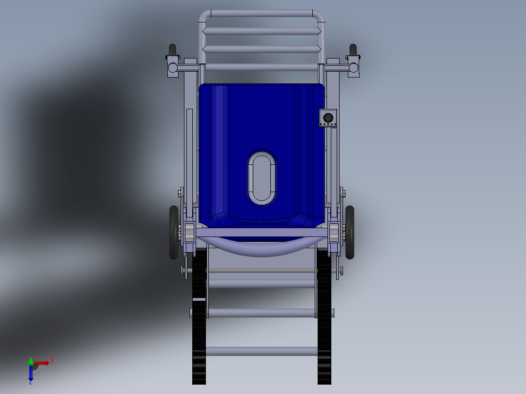 Stair Climbing Wheel Chair爬楼梯轮椅3D图纸 Solidworks设计俯视图