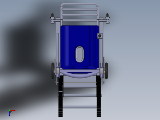 Stair Climbing Wheel Chair爬楼梯轮椅3D图纸 Solidworks设计俯视缩略图