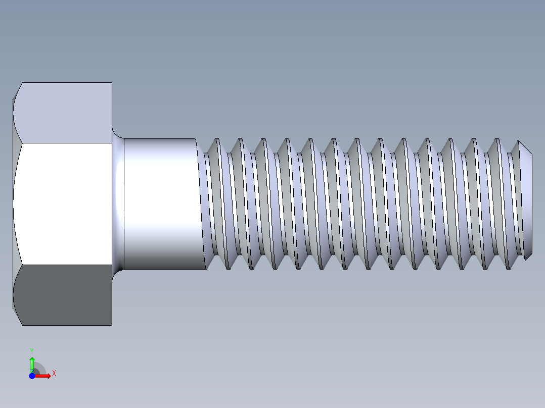 UNC 六角螺栓-Hex Bolt 0.3125-18 x 1前视图