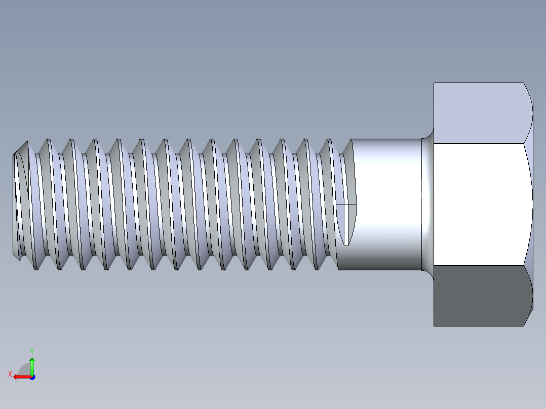 UNC 六角螺栓-Hex Bolt 0.3125-18 x 1后视图