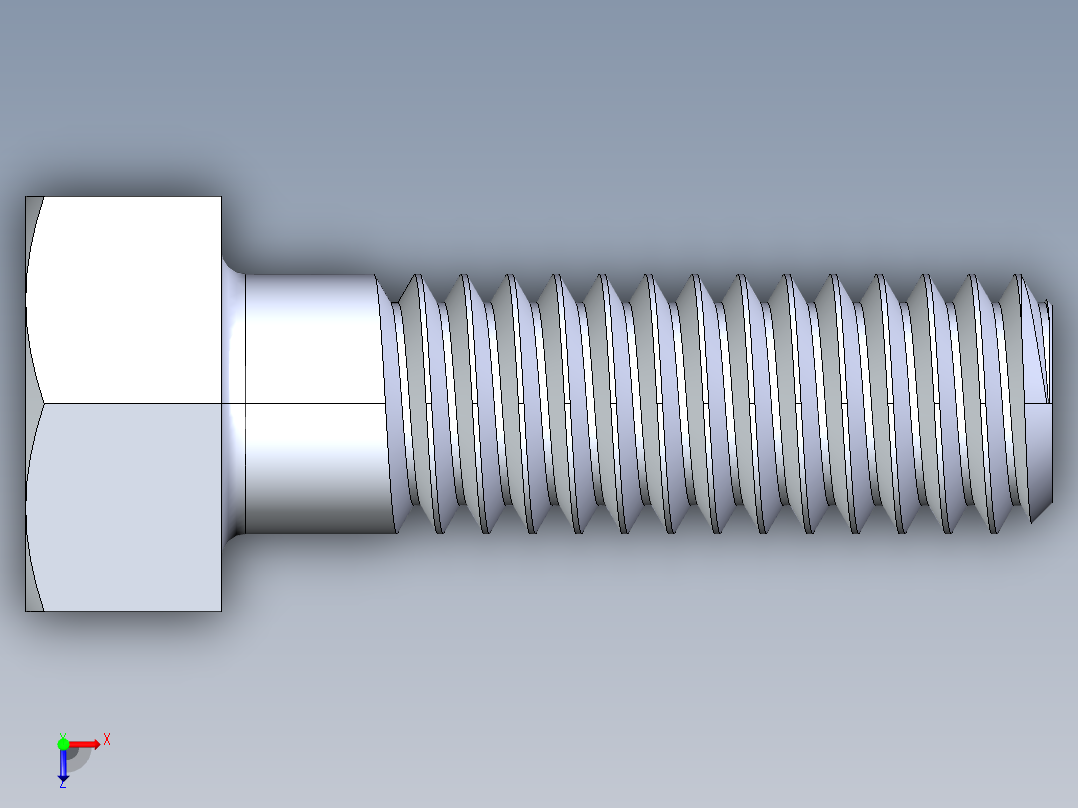 UNC 六角螺栓-Hex Bolt 0.3125-18 x 1俯视图