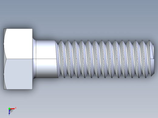 UNC 六角螺栓-Hex Bolt 0.3125-18 x 1俯视缩略图