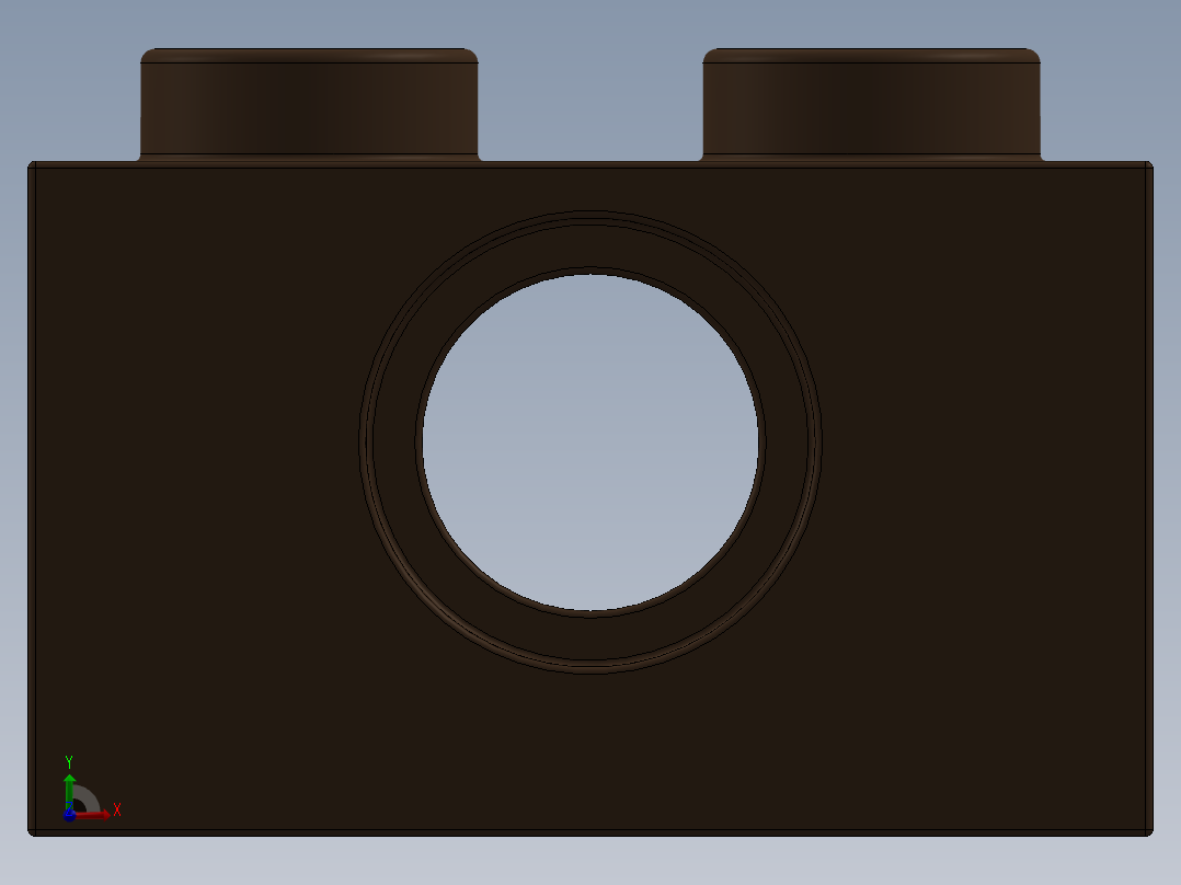 乐高机械组积木（横梁）-4163245 - 3700 Earth Orange Technic Brick 1 x 2 with Hole前视图