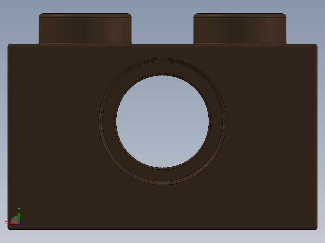 乐高机械组积木（横梁）-4163245 - 3700 Earth Orange Technic Brick 1 x 2 with Hole后视图