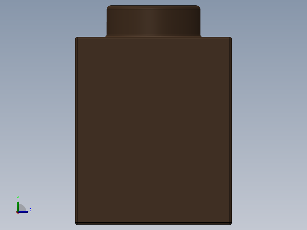 乐高机械组积木（横梁）-4163245 - 3700 Earth Orange Technic Brick 1 x 2 with Hole左视图