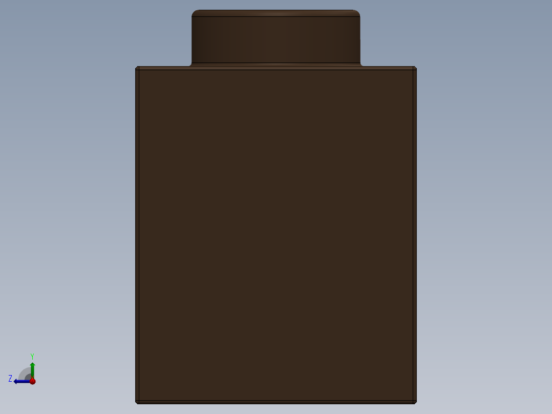 乐高机械组积木（横梁）-4163245 - 3700 Earth Orange Technic Brick 1 x 2 with Hole右视图