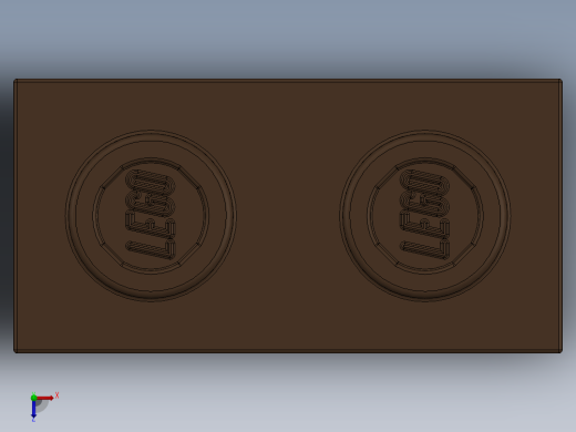 乐高机械组积木（横梁）-4163245 - 3700 Earth Orange Technic Brick 1 x 2 with Hole俯视缩略图