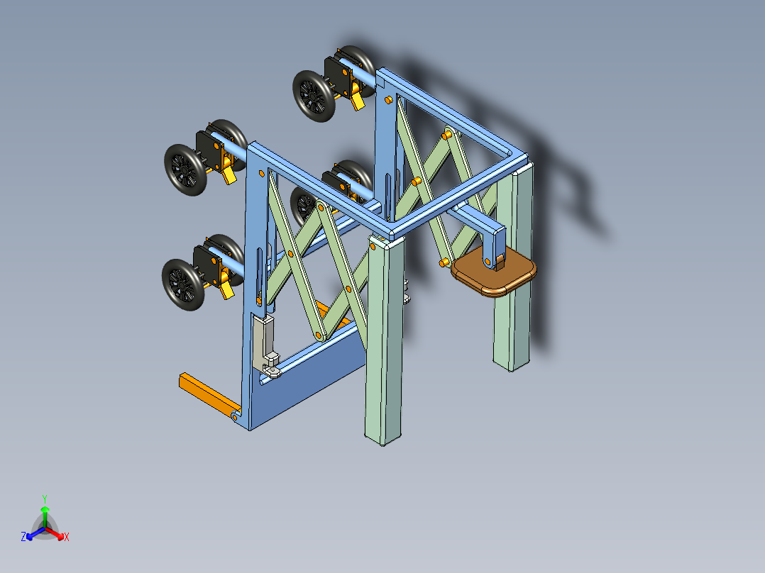 UG多功能小车模型正等轴测图