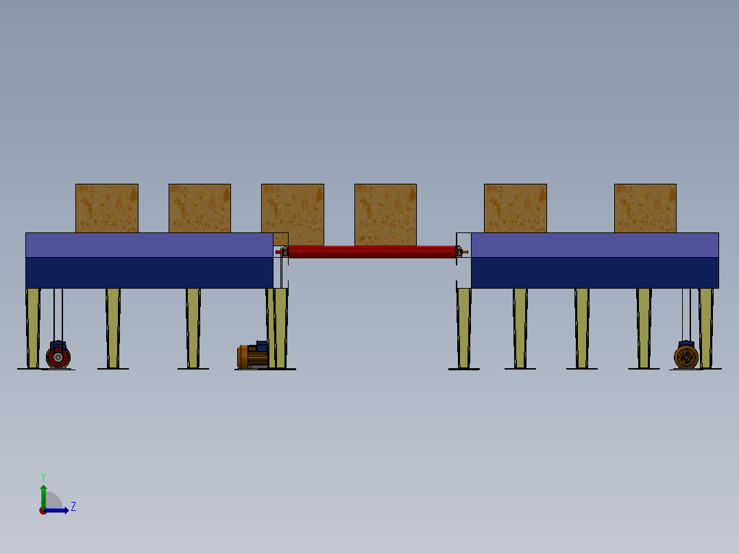 滚筒输送机roller-conveyor-50-sw左视图
