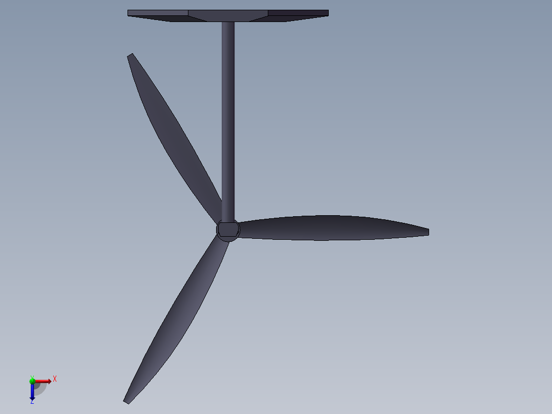 风力发电机模型俯视图