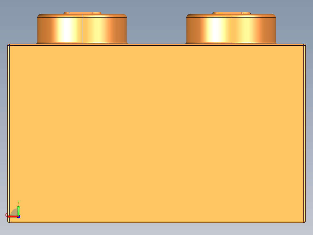 乐高套装 4421基本积木-4121739 - 3004 Bright Orange Brick 1 x 2.STEP后视图