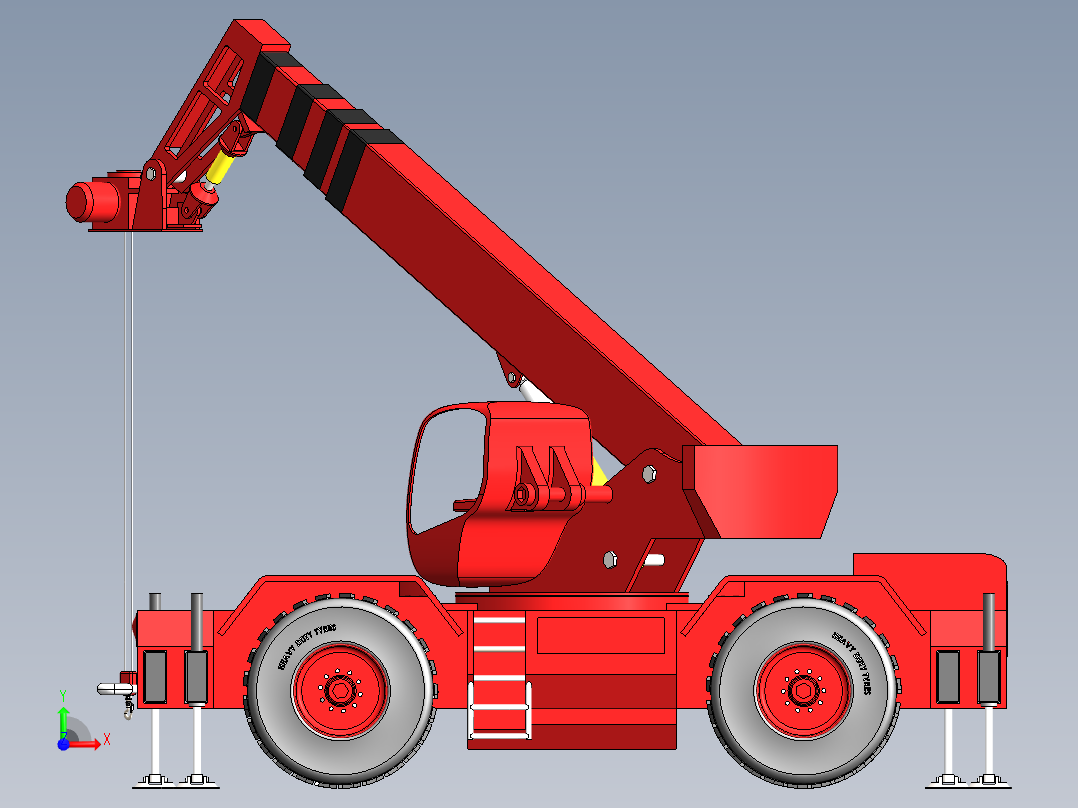 工程吊车前视图