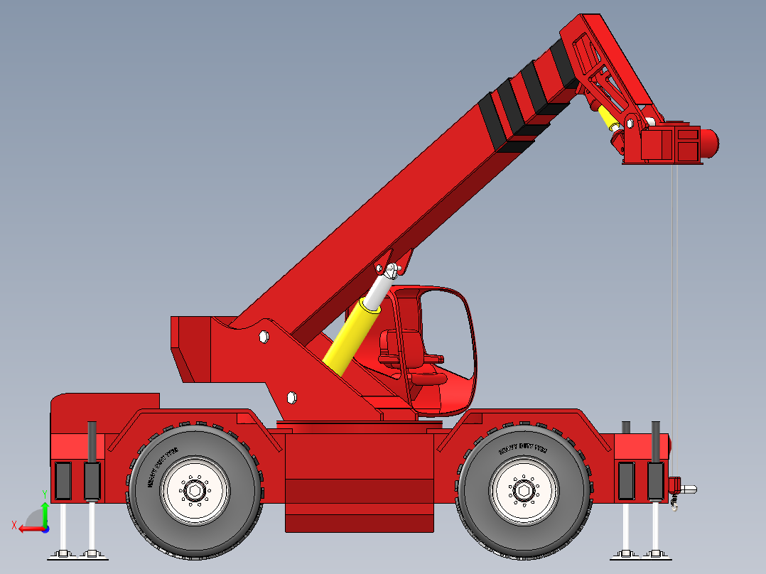 工程吊车后视图