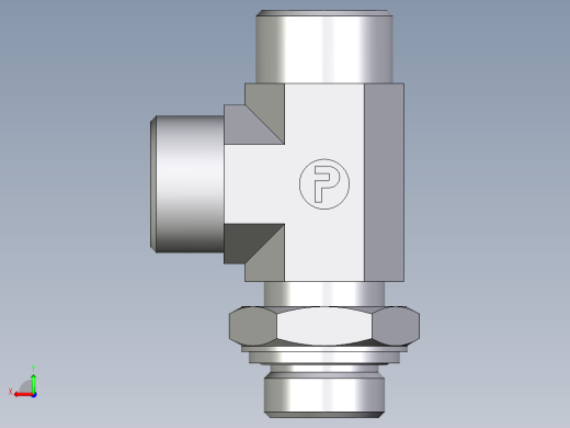 卡套式工业通用硬管接头EO_Adjustable_locknut_run_tee_LEE20SROMDCF后视缩略图