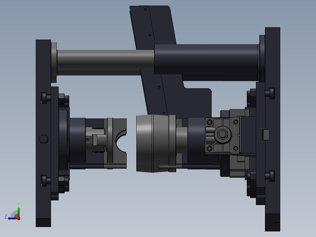 东风天龙推力杆全自动热压装夹具右视图