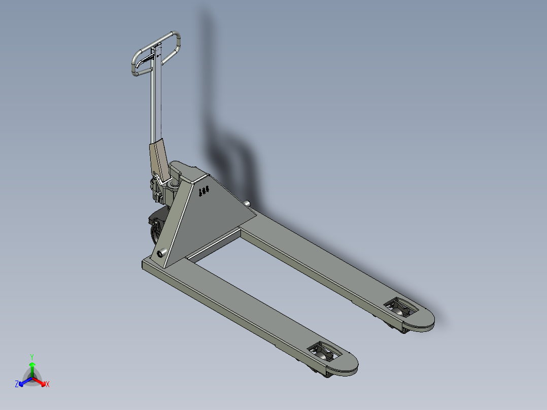 液压叉车三维模型正等轴测图