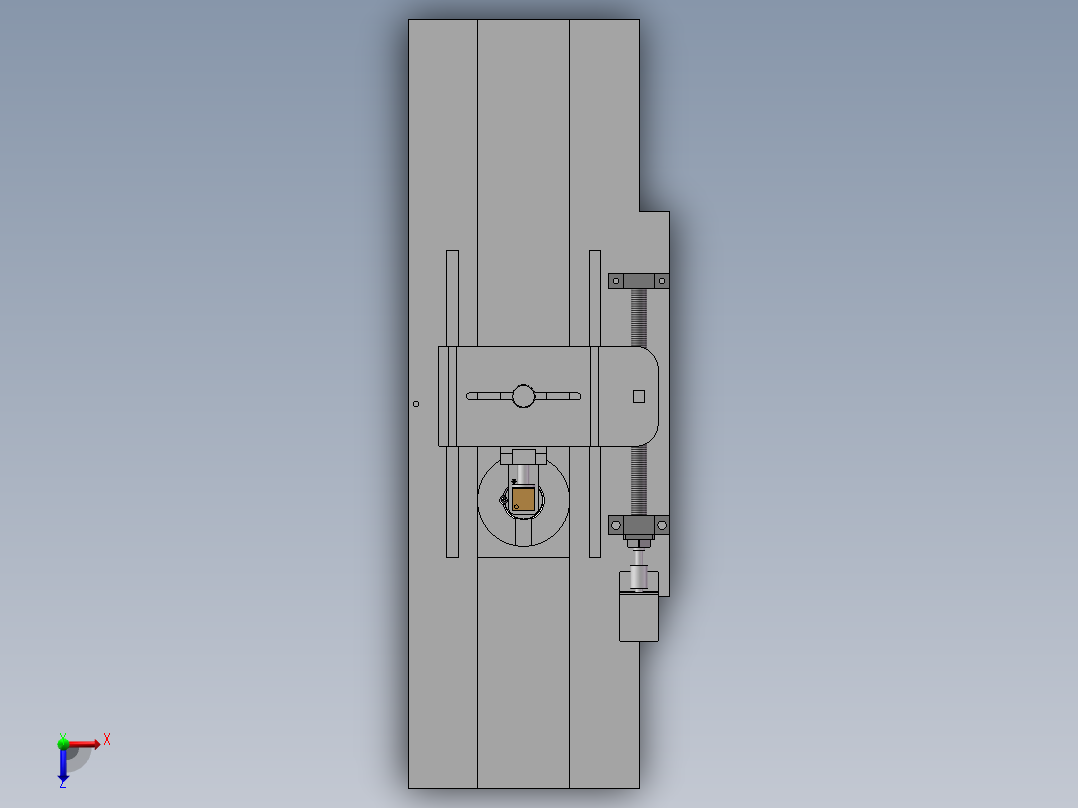 风机壳体柱塞检测机构俯视图