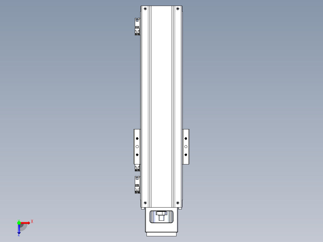 TPA-KNR-130E-2525C-L400A1-M-H40-N3线性模块铝制底座俯视图