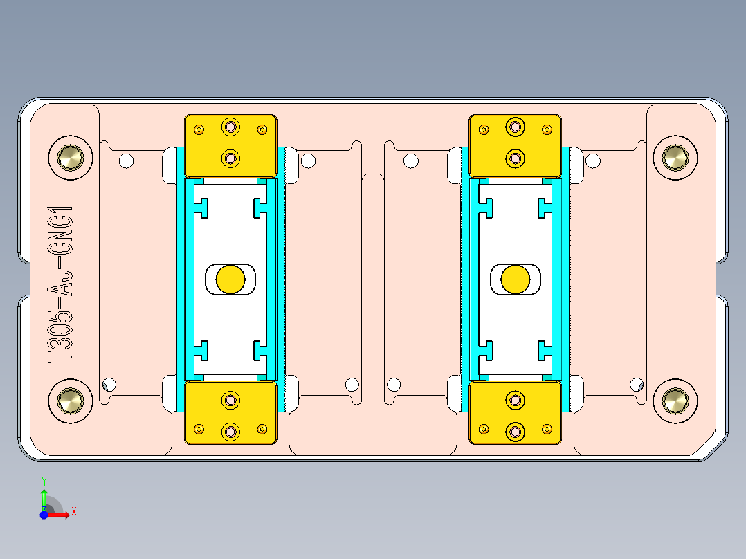 T305-AJ-笔记本CNC工装夹具三维模型CNC1-0516前视图