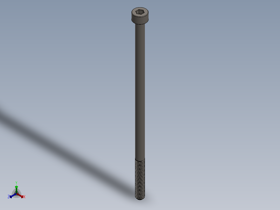 Screw_DIN_912_M4x90_A2.SLDPRT公制内六角螺钉正等轴测图