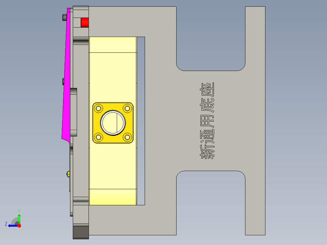 YX60-C笔记本CNC工装夹具三维模型-CNC3-铣内腔治具-200722右视图