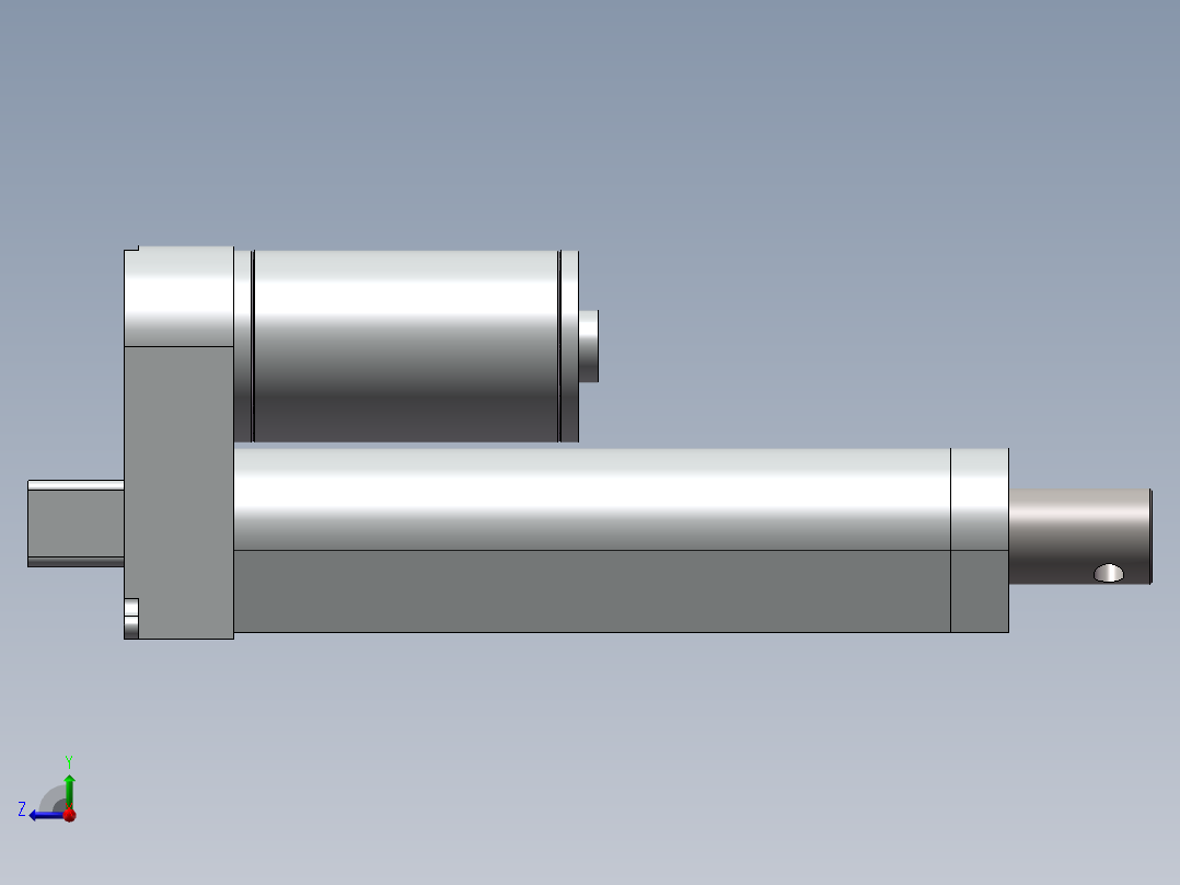 电动推杆伸缩杆右视图