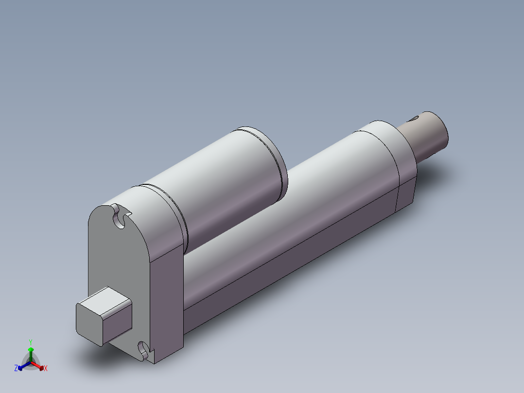 电动推杆伸缩杆正等轴测图