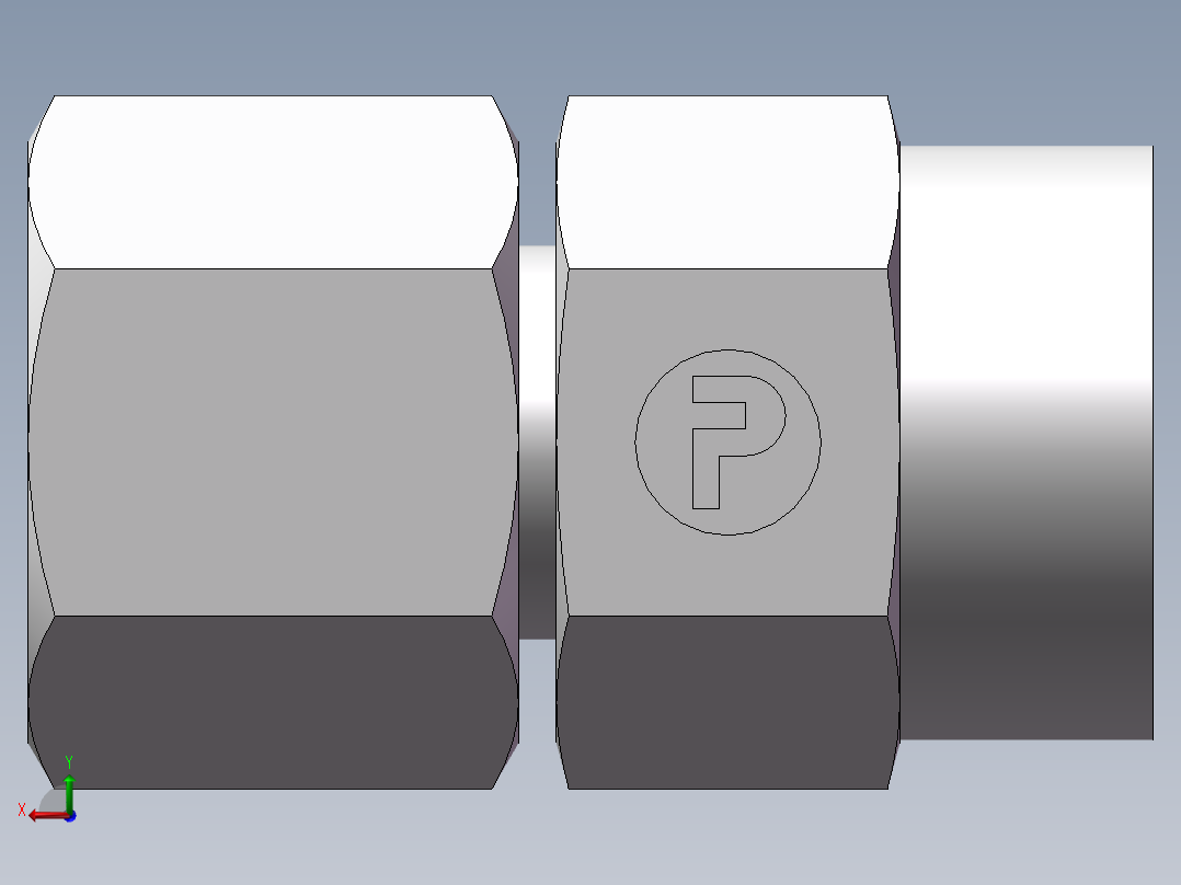压力表接头-带螺母、7BC-04-16GDK+S后视图