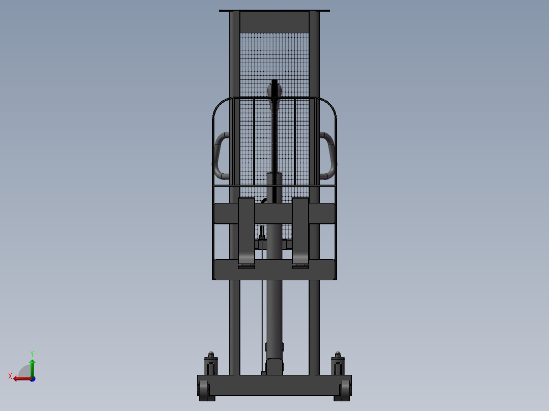 手动叉车后视图