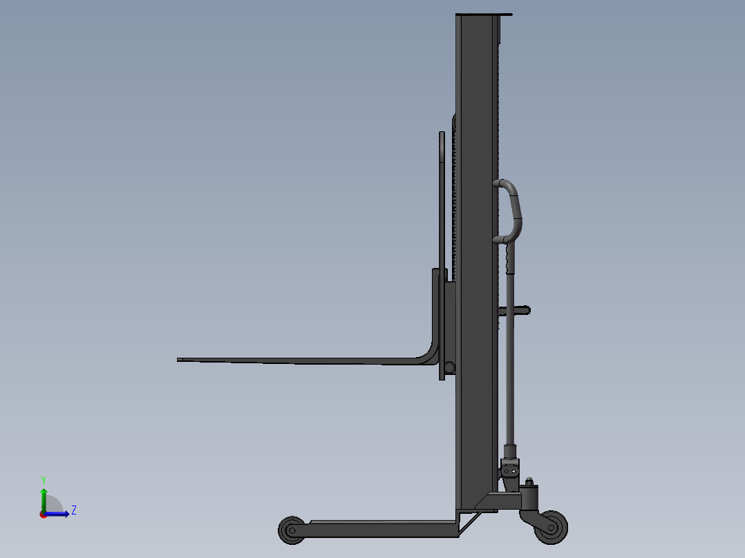 手动叉车左视图