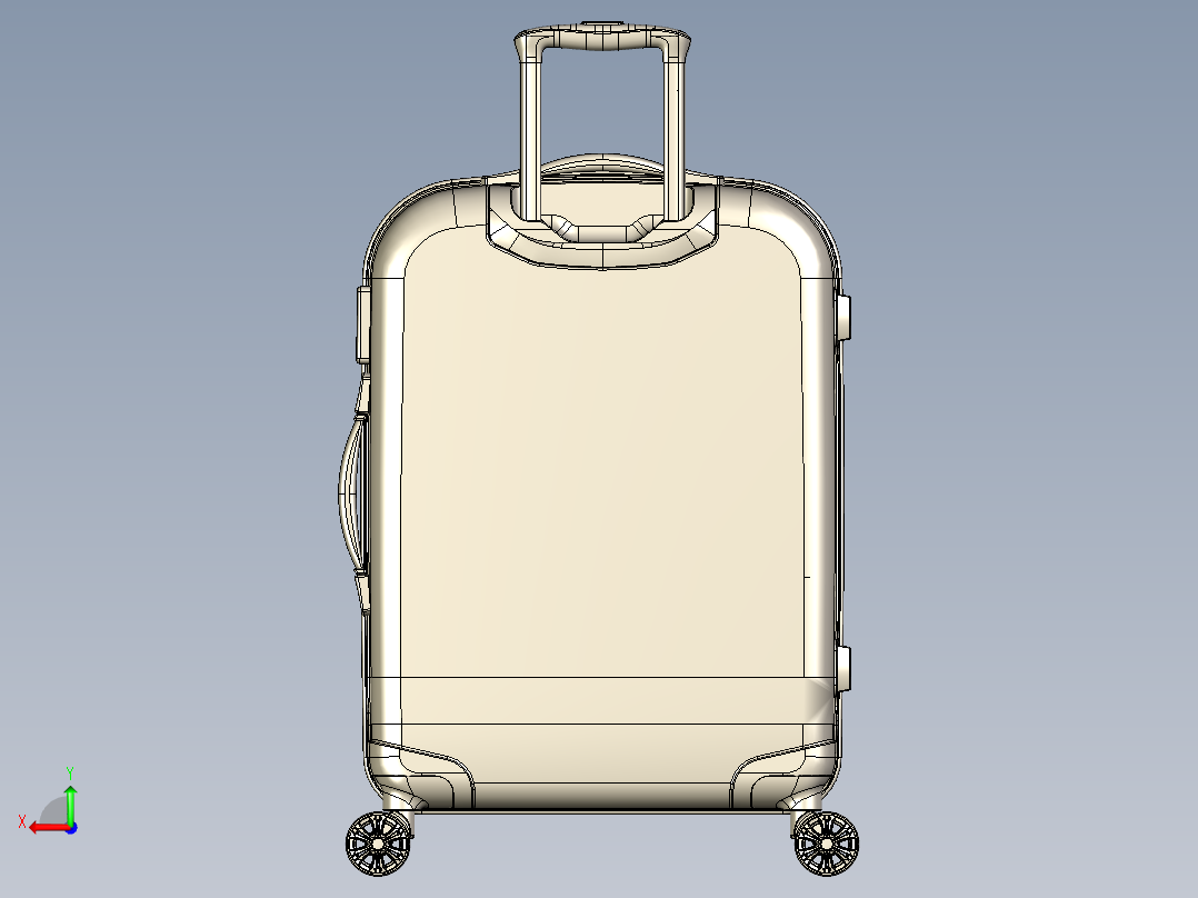 S形拉杆箱模型后视图