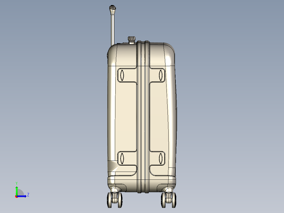S形拉杆箱模型左视图