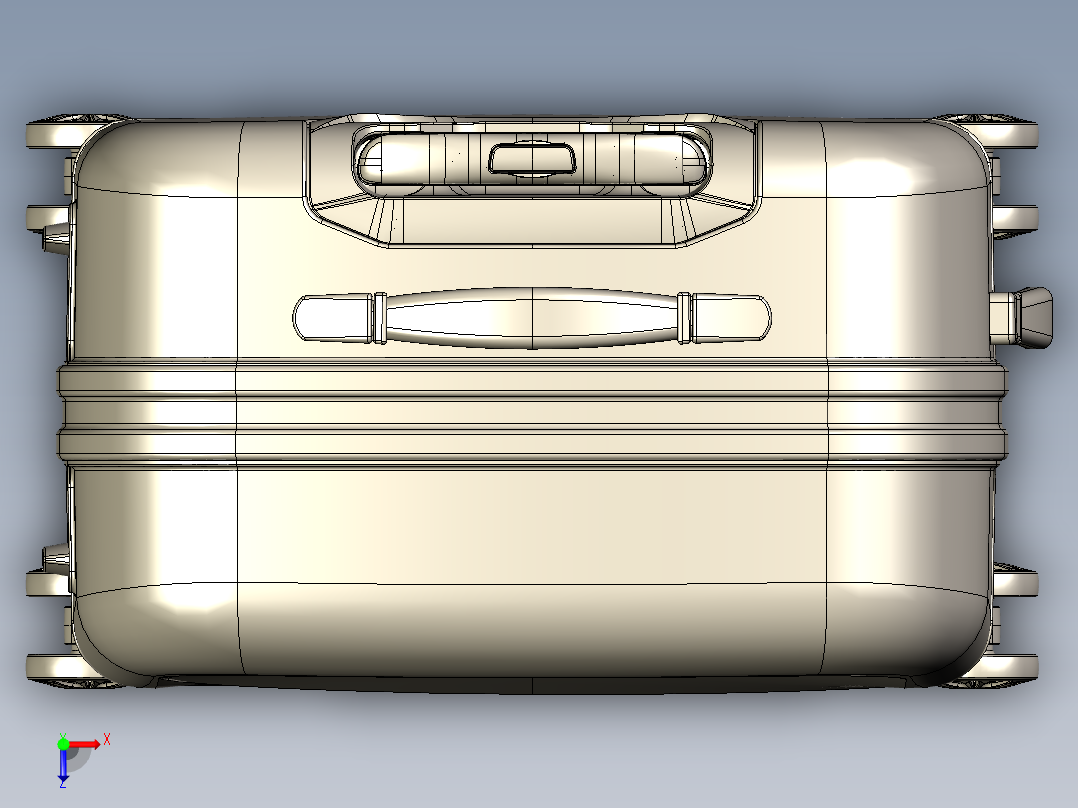 S形拉杆箱模型俯视图