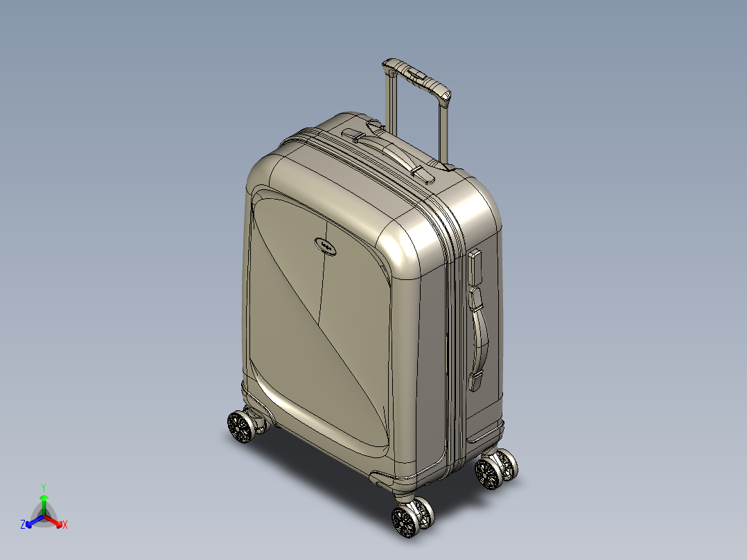 S形拉杆箱模型正等轴测图