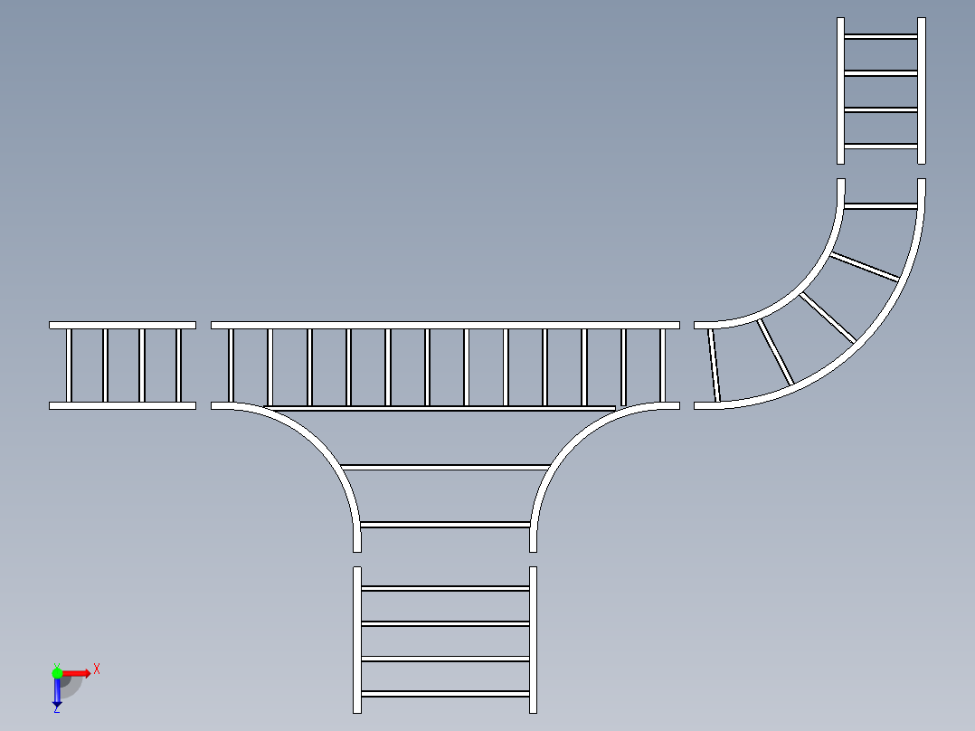 B3004434-铝电缆桥架系统俯视图