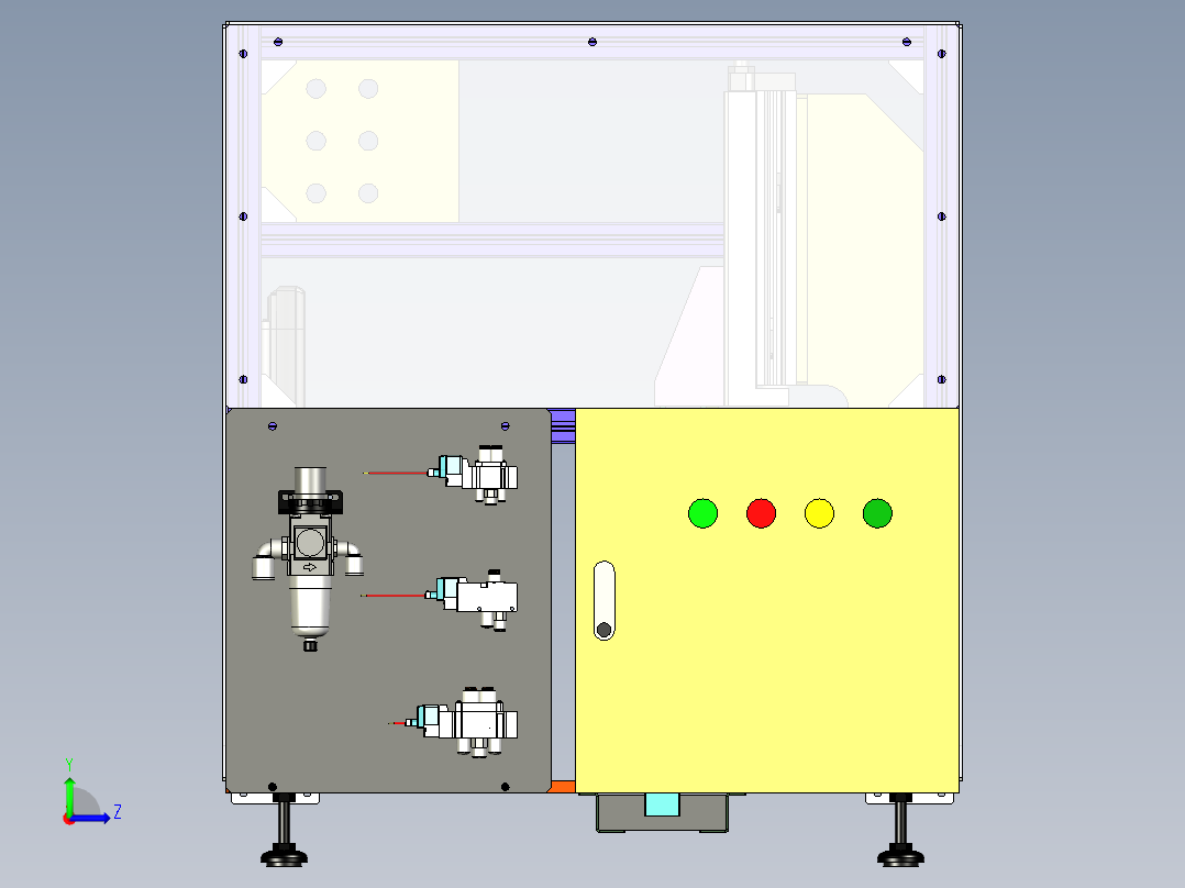 自动去毛刺设备左视图