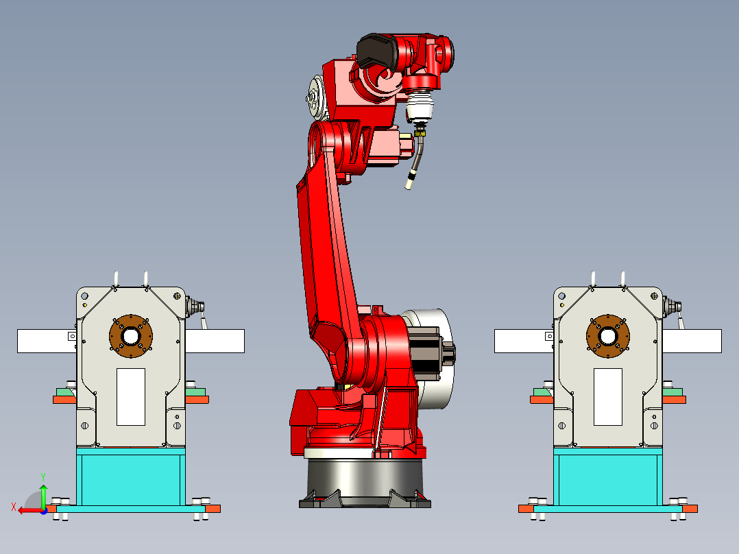 H型焊接变位机设计后视图