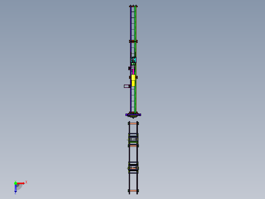 可旋转式激光切管切板一体机俯视图