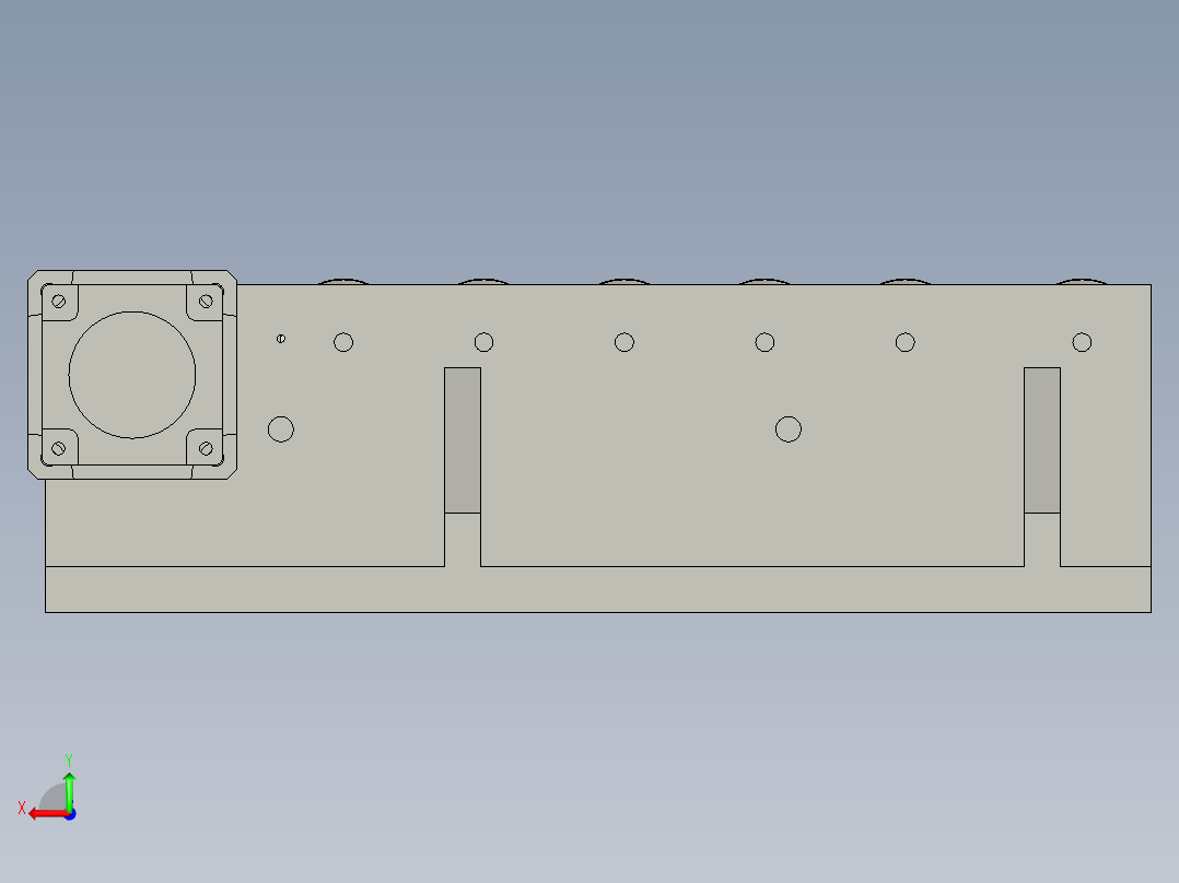 下侧牵引皮带装配后视图