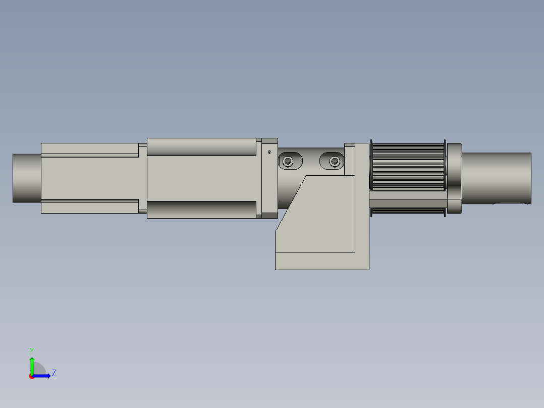 下侧牵引皮带装配左视图