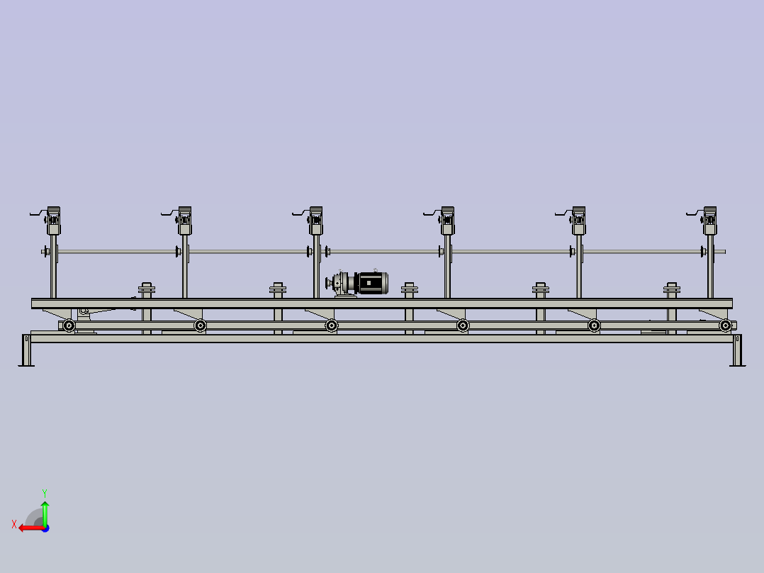 平移摆料机构后视图