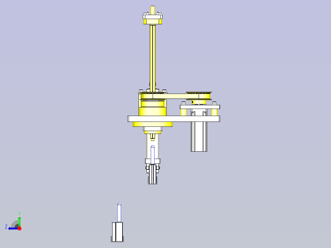 一款滚珠花键的升降旋转机构3D模型右视图