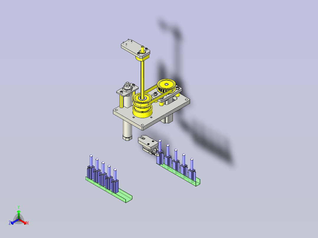一款滚珠花键的升降旋转机构3D模型正等轴测图