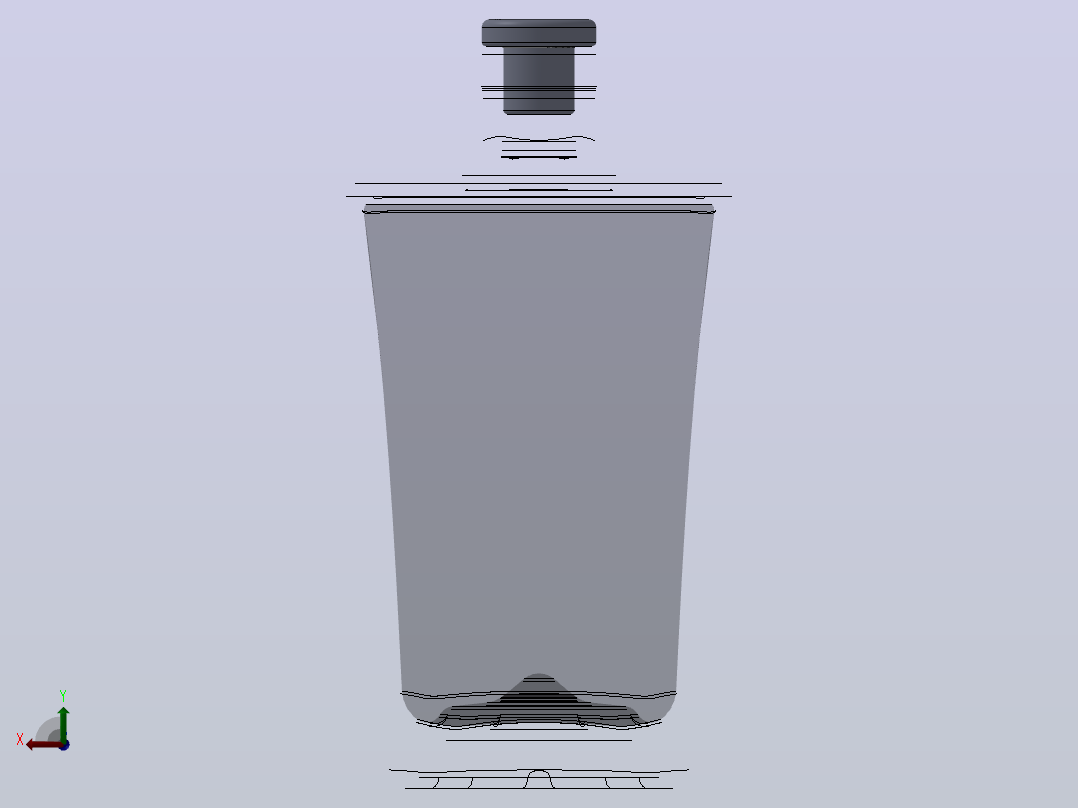 酒瓶模型设计后视图