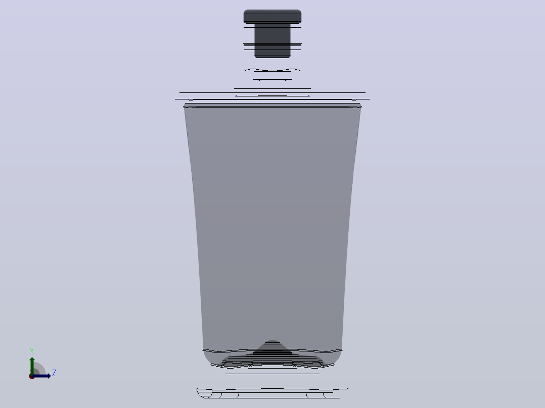 酒瓶模型设计左视图