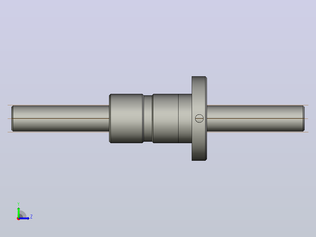 FFZD2004-3滚珠丝杆3D模型左视图