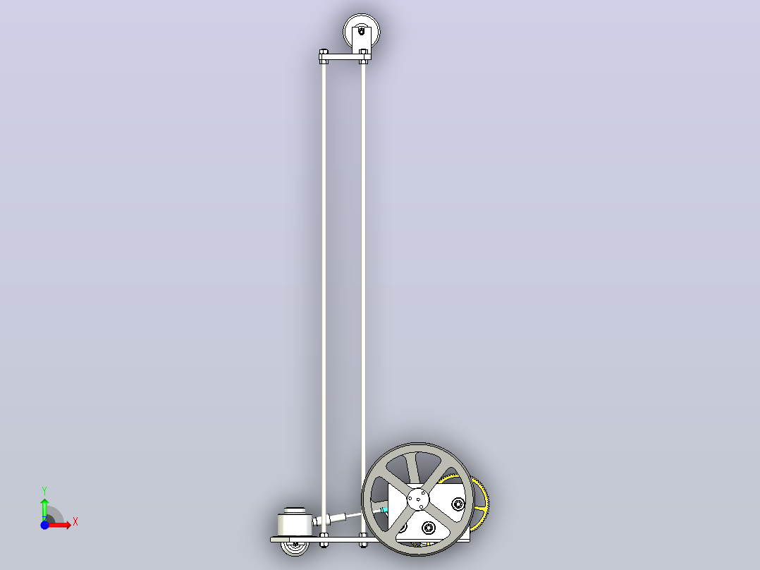 一款无碳小车3D模型前视图